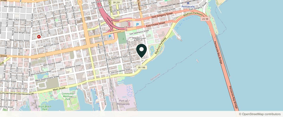 Map showing the exact location of Taylor Dermatology at 600 E Government St, Pensacola, FL 32502