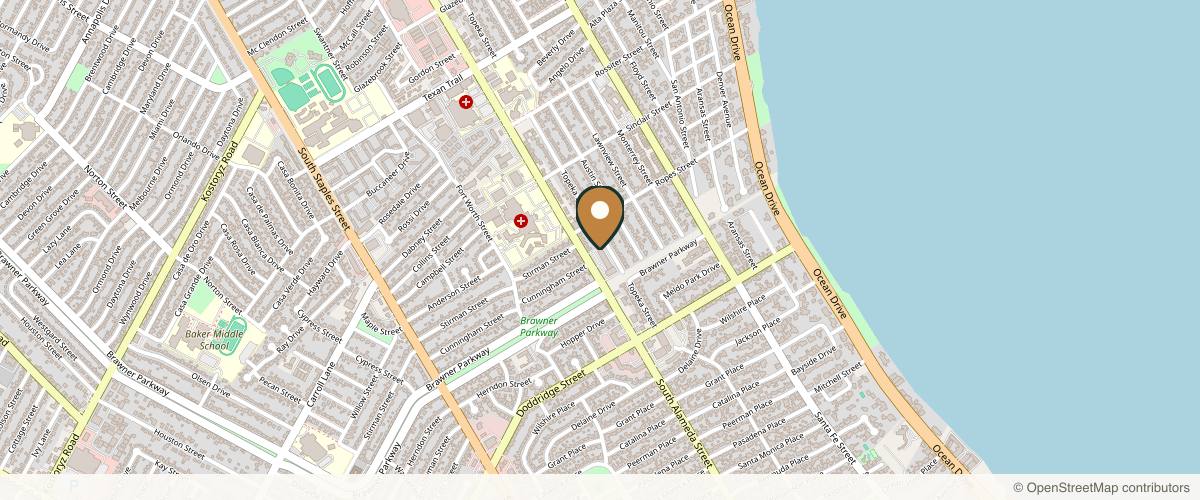 Map showing the exact location of Taylor Med Spa at 3636 S Alameda St Ste L, Corpus Christi, TX 78411, USA