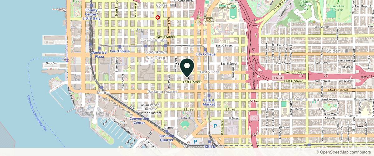 Map showing the exact location of Thai Diego Massage & Medspa at 726 Ninth Ave, San Diego, CA 92101, USA