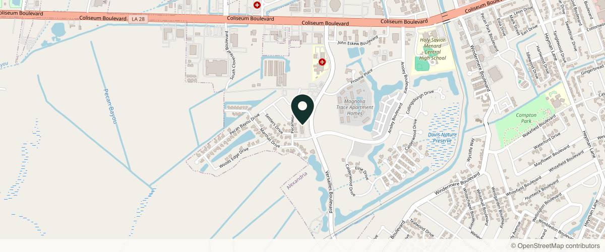 Map showing the exact location of The Aesthetic Center at 112 Versailles Blvd Ste C, Alexandria, LA 71303, USA