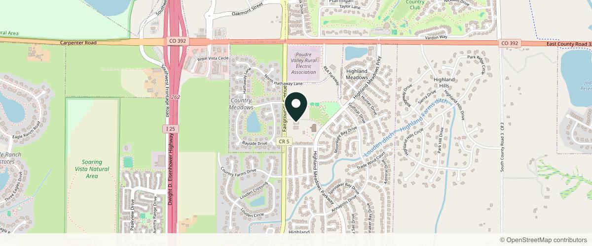 Map showing the exact location of The Aesthetic Gallery, LLC at 8010 S Co Rd 5 Unit 102, Windsor, CO 80528, USA