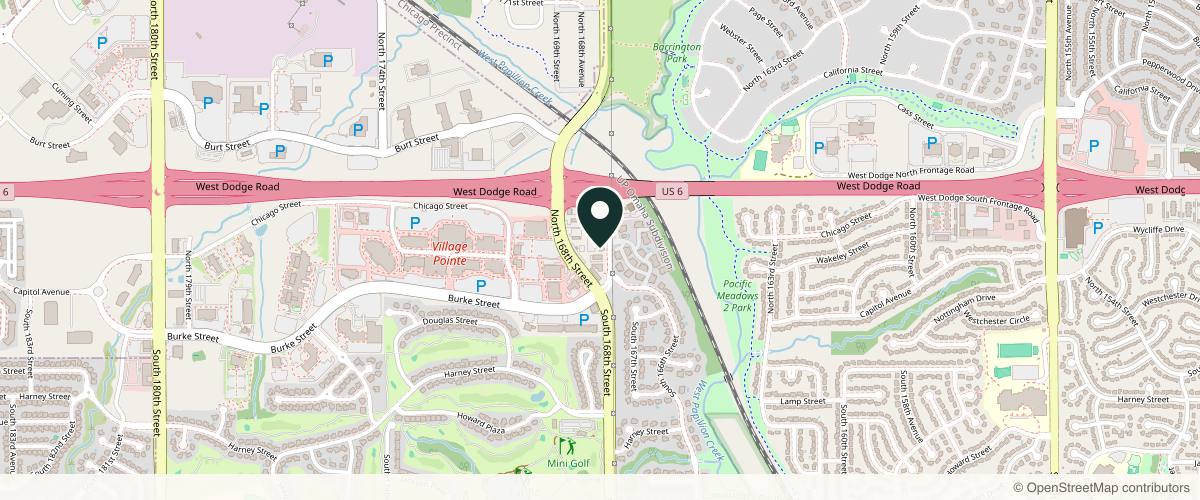 Map showing the exact location of The Aesthetic Life Med Spa & Wellness at 302 N 168th Cir, Omaha, NE 68118, USA