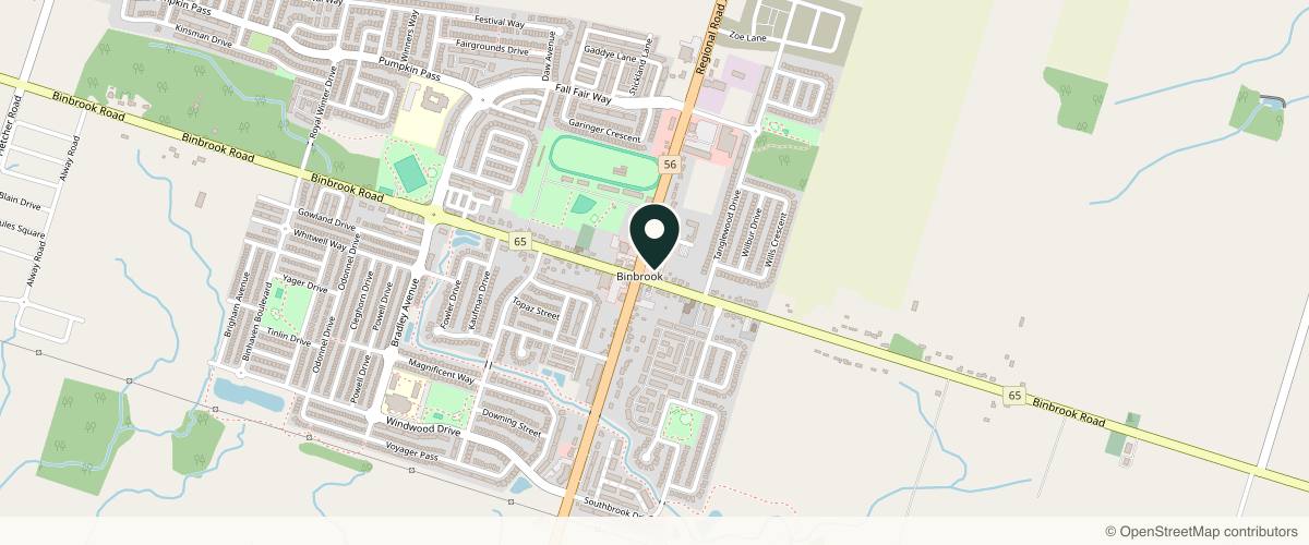 Map showing the exact location of The Aesthetics Boutique at 2668 Binbrook Rd Ste 104, Binbrook, ON L0R 1C0, Canada
