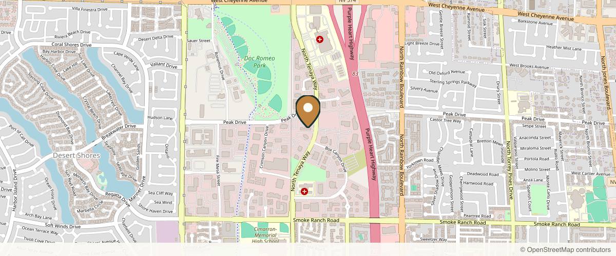 Map showing the exact location of The Aesthetics Lab Med Spa + Wellness at 2701 N Tenaya Wy #110, Las Vegas, NV 89128, USA