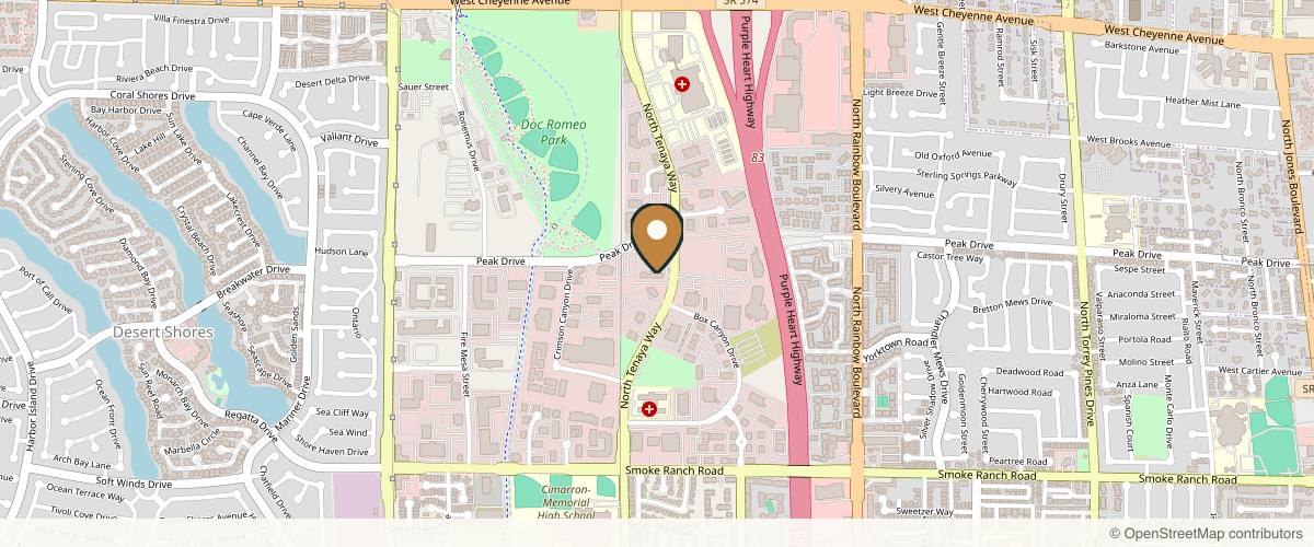 Map showing the exact location of The Aesthetics Lab Med Spa + Wellness at 2701 N Tenaya Wy #110, Las Vegas, NV 89128, USA