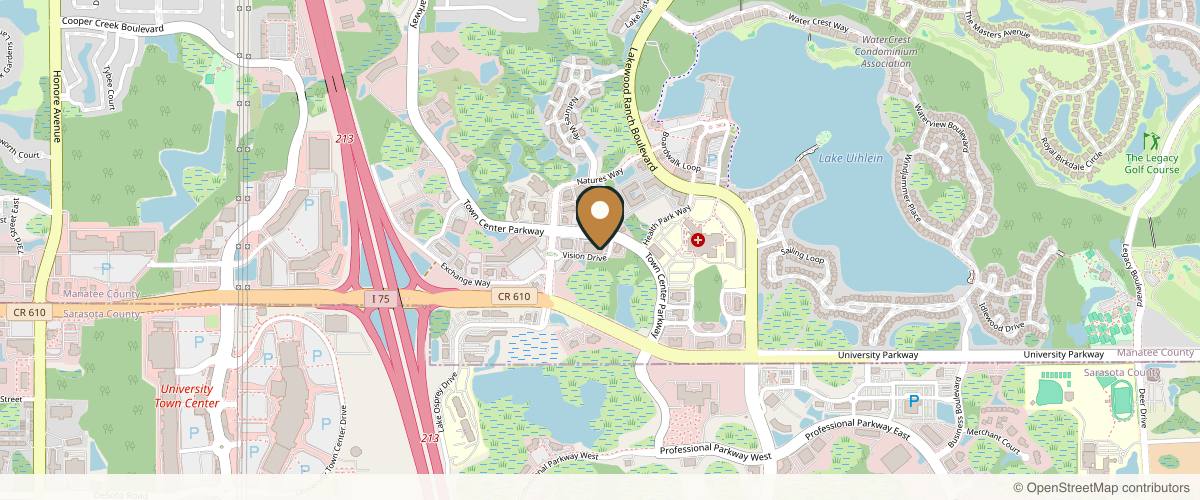 Map showing the exact location of The Aesthetics Lounge and Spa Lakewood Ranch at 9130 Town Center Pkwy #101, Lakewood Ranch, FL 34202, USA