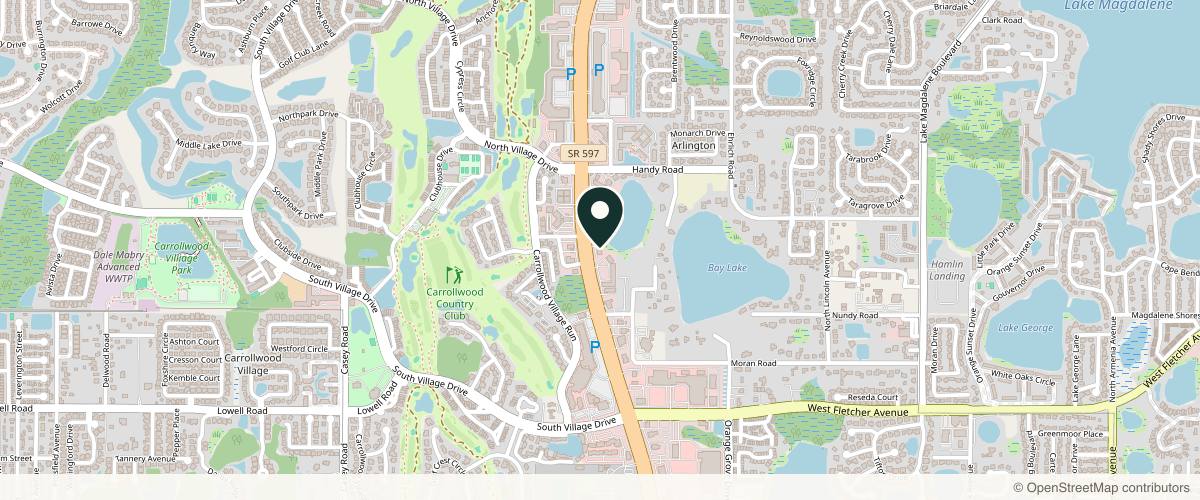 Map showing the exact location of The Aesthetics Lounge and Spa Tampa at 13801 N Dale Mabry Hwy, Tampa, FL 33618, USA