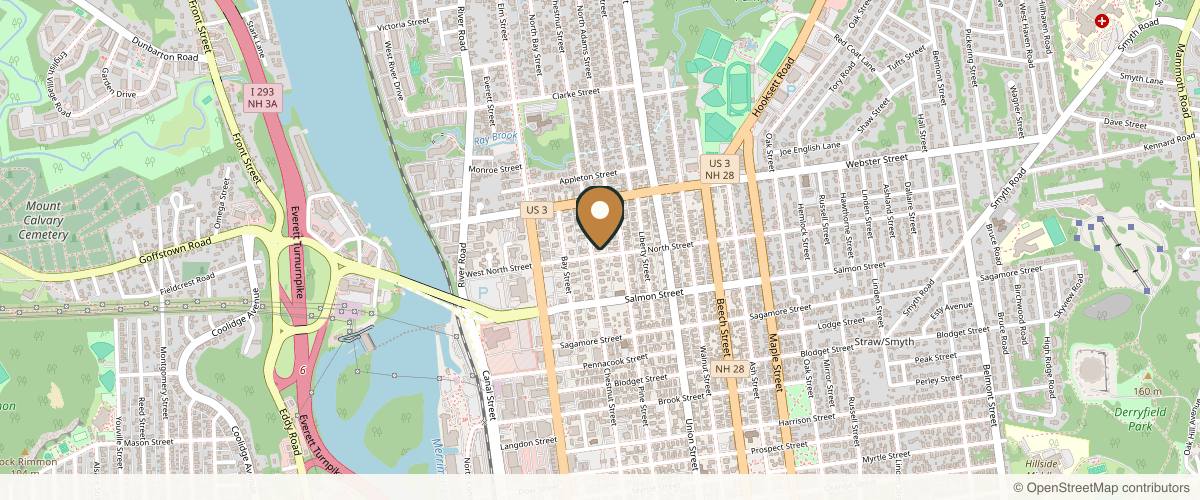 Map showing the exact location of The Alchemy Clinic at 753 Chestnut St, Manchester, NH 03104, USA