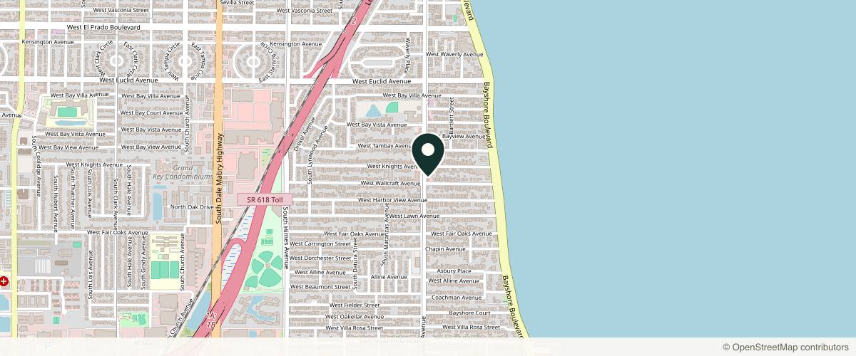 Map showing the exact location of The Bay Aesthetics at 4230 S MacDill Ave Ste i, Tampa, FL 33611, USA
