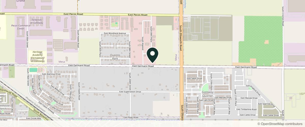 Map showing the exact location of The Beauty Lab Medical Aesthetics at 8950 E Germann Rd Suite 18, Mesa, AZ 85212, USA
