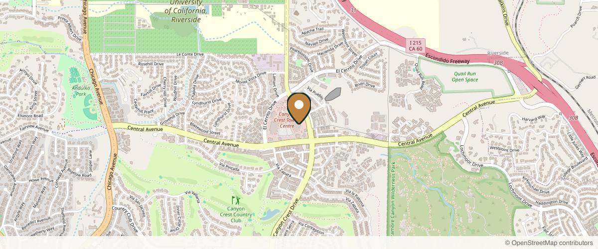 Map showing the exact location of The Beauty Medics at 5225 Canyon Crest Dr Ste. 10, Riverside, CA 92507, USA
