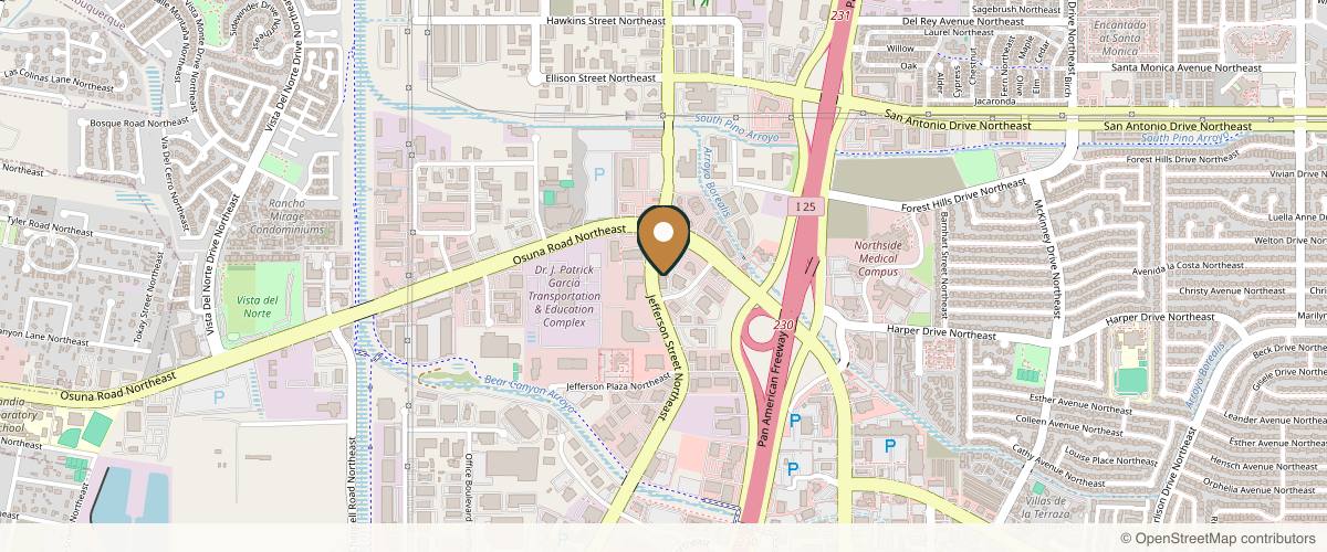 Map showing the exact location of The Blush Medical Spa at 6500 Jefferson St NE Ste 270, Albuquerque, NM 87109, USA