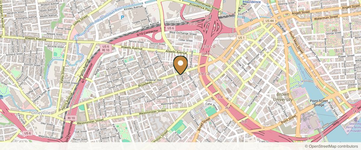 Map showing the exact location of The Bodhi Spa Providence at 186 Broadway, Providence, RI 02903, USA