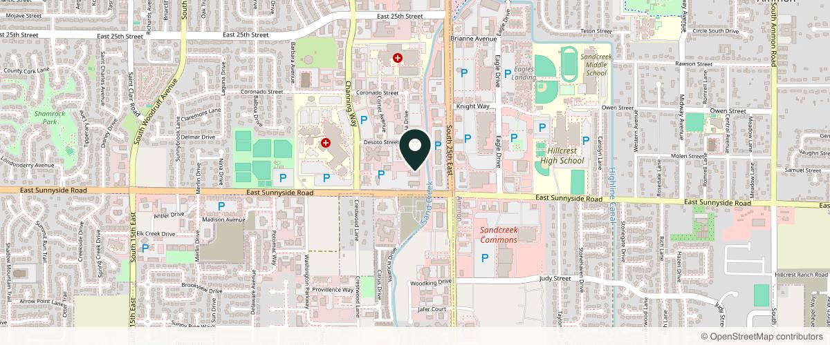 Map showing the exact location of The Center For Aesthetics at 2375 E Sunnyside Rd G, Idaho Falls, ID 83404, USA