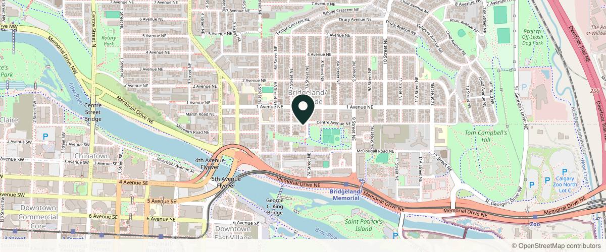 Map showing the exact location of The Collective Clinic at 69 7a St NE #210, Calgary, AB T2E 4E4, Canada