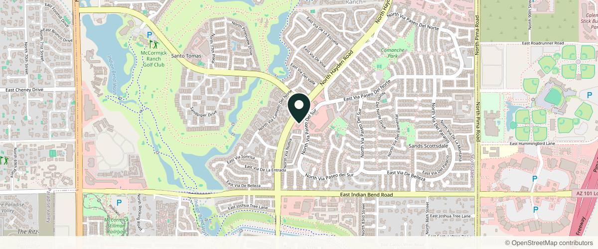 Map showing the exact location of The Comstock at 7300 N Vía Paseo Del Sur Bldg B, Suite 206, Scottsdale, AZ 85258, USA