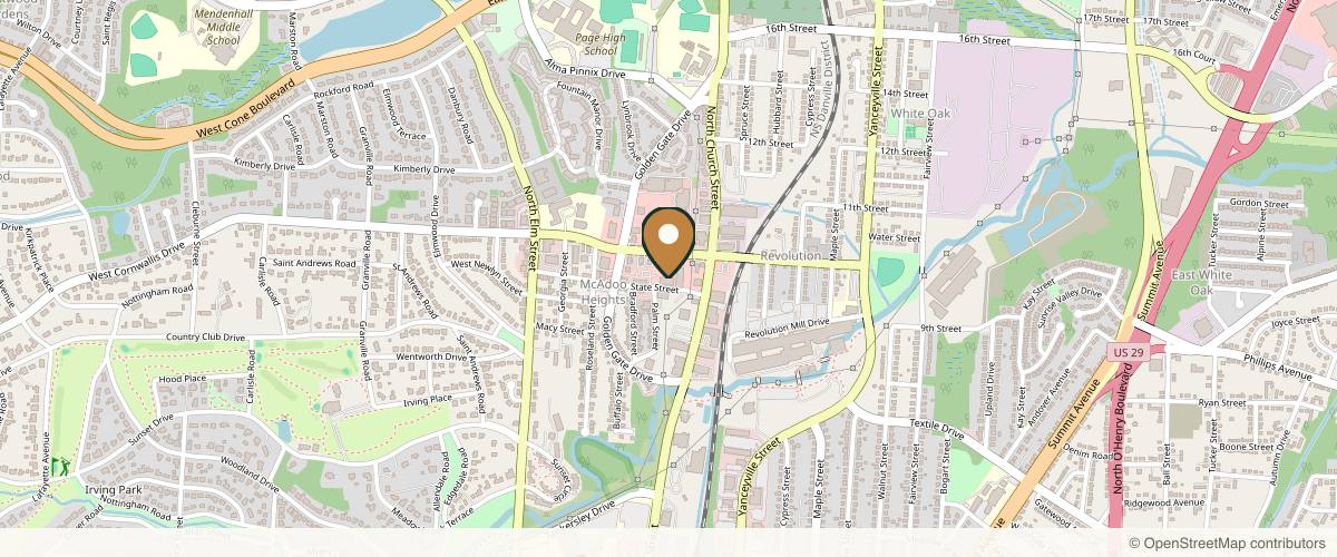 Map showing the exact location of The Curated Aesthetic at 500 E Cornwallis Dr Ste F, Greensboro, NC 27405, USA