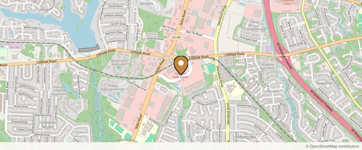 Map showing the exact location of The DRIPBaR Fayetteville at 2770 Freedom Pkwy Dr Ste 2, Fayetteville, NC 28314, USA
