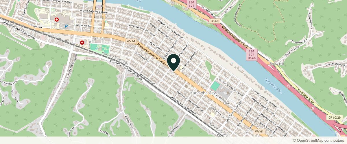 Map showing the exact location of The Facial Center - Charleston at 4307 MacCorkle Ave SE, Charleston, WV 25304, USA