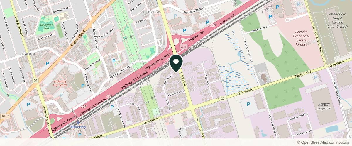 Map showing the exact location of The Facial Place at 1084 Salk Rd #4, Pickering, ON L1W 4B6, Canada