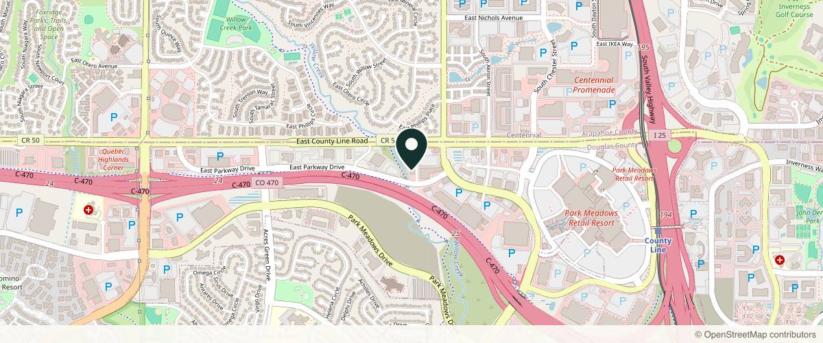 Map showing the exact location of The Firm Medspa at 8375 Willow St Ste 200, Lone Tree, CO 80124, USA