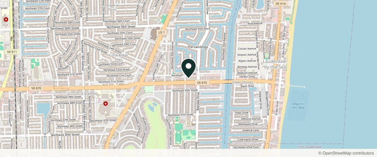 Map showing the exact location of The Fort Lauderdale MedSpa at 2821 E Commercial Blvd #200, Fort Lauderdale, FL 33308, USA