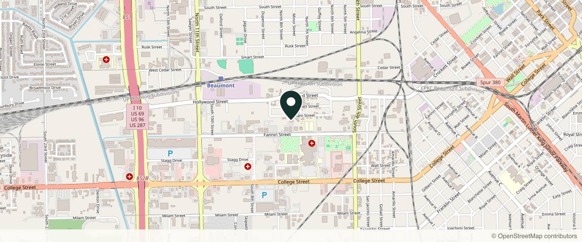 Map showing the exact location of The Glow Skin Spa at 3150 Fannin St, Beaumont, TX 77701, USA