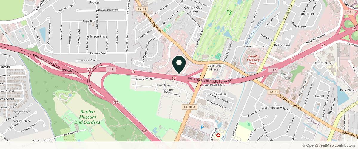 Map showing the exact location of The Healthcare Gallery & Regenerative Spa - Spa Baton Rouge at 3488 Brentwood Dr, Baton Rouge, LA 70809, USA
