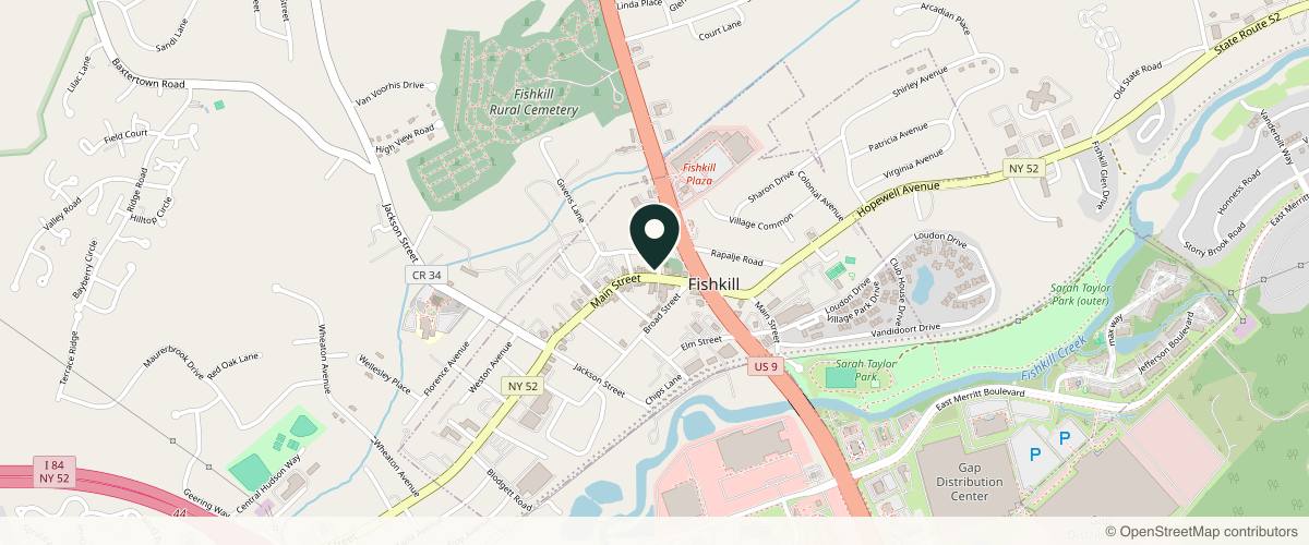 Map showing the exact location of The Hebe Medical Spa at 1131 Main St, Fishkill, NY 12524, USA
