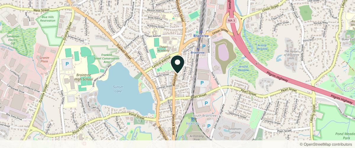 Map showing the exact location of The Injector Lab at 826 Washington St, Braintree, MA 02184, USA