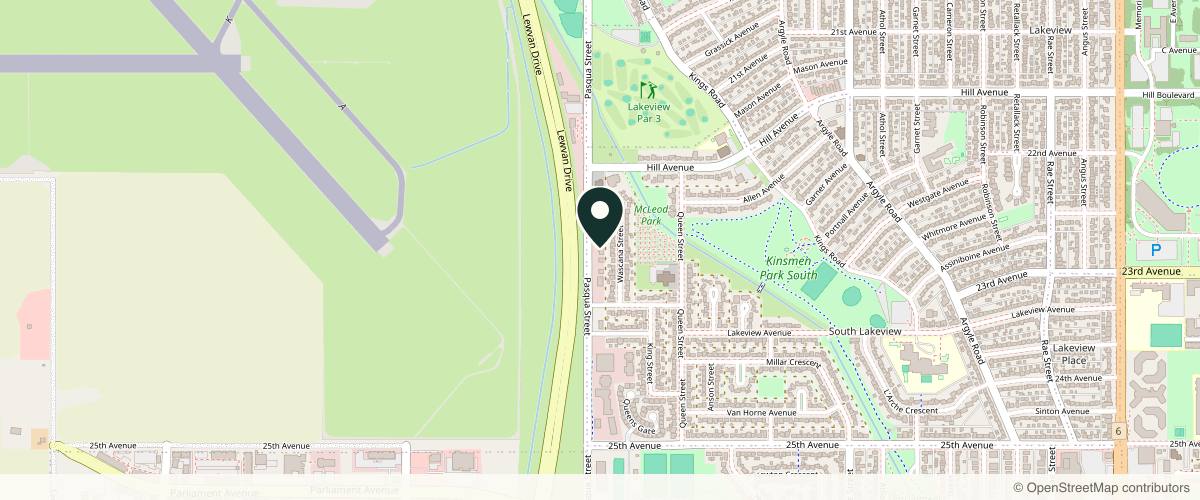 Map showing the exact location of The Kate Clinic Medical Aesthetics at 3435 B Pasqua St, Regina, SK S4S 7K9, Canada
