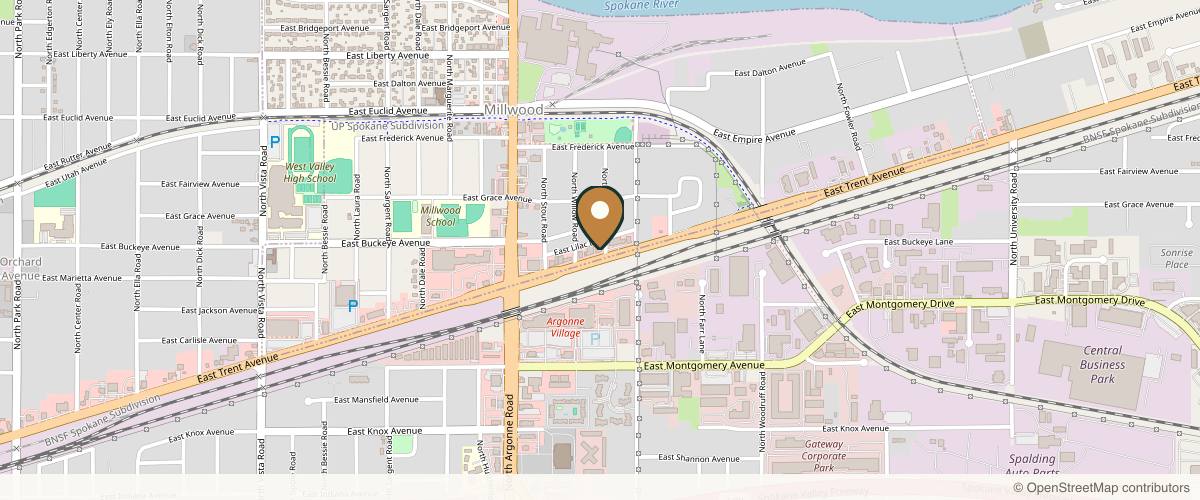 Map showing the exact location of The LAB Aesthetics & Wellness at 9317 E Trent Ave, Spokane Valley, WA 99206, USA