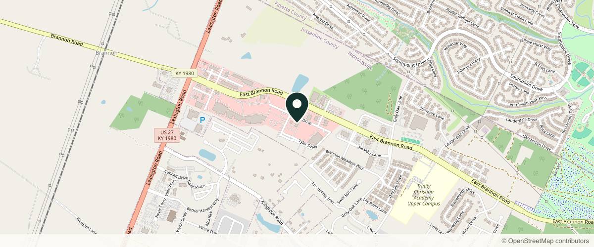Map showing the exact location of The Lift Bar Medspa at 122 Langley Dr, Nicholasville, KY 40356, USA
