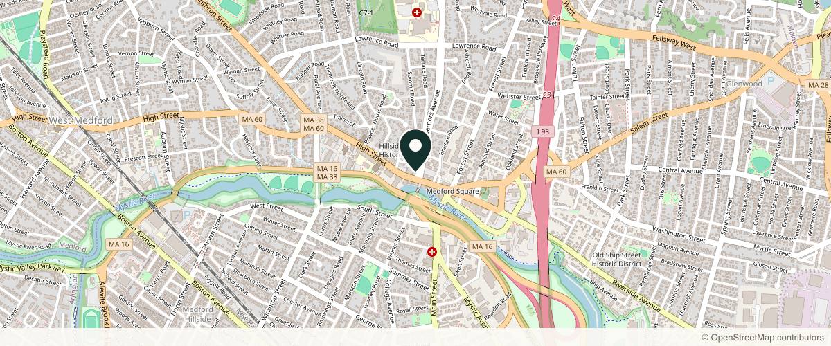 Map showing the exact location of The Lip Loft at 0 Governors Ave Ste 38, Medford, MA 02155, USA