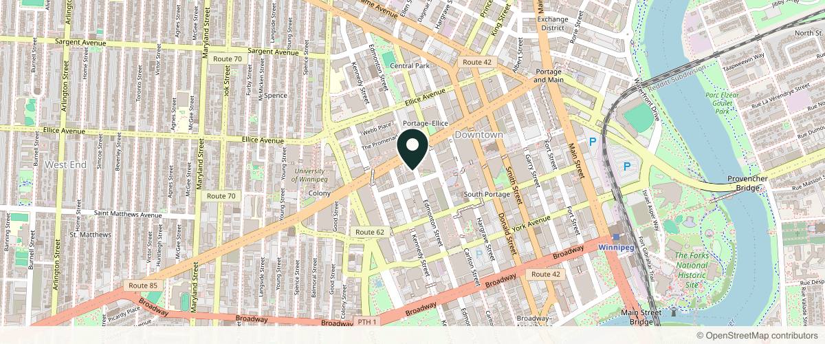 Map showing the exact location of The Magic Room Beauty Bar & Med Spa at 264 Edmonton St, Winnipeg, MB R3C 1R9, Canada