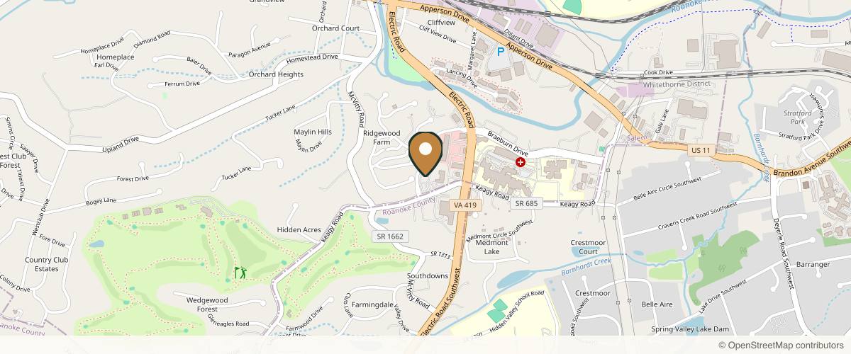 Map showing the exact location of The Medi Spa at Ridgewood Hill at 2880 Keagy Rd, Salem, VA 24153, USA