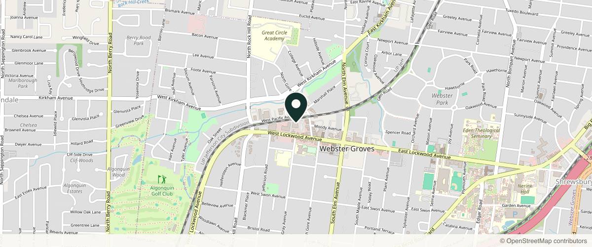 Map showing the exact location of The Method Aesthetics + Wellness at 20 Allen Ave #130, St. Louis, MO 63119, USA