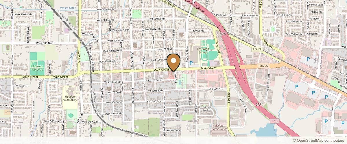 Map showing the exact location of The Mint Facial Bar & Med Spa at 380 E Main St, Lehi, UT 84043, USA