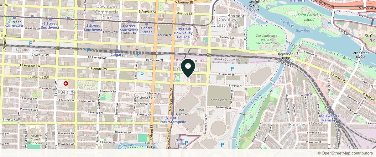 Map showing the exact location of The MM Clinic Collective at 1111 3 St SE #13, Calgary, AB T2G 2S8, Canada