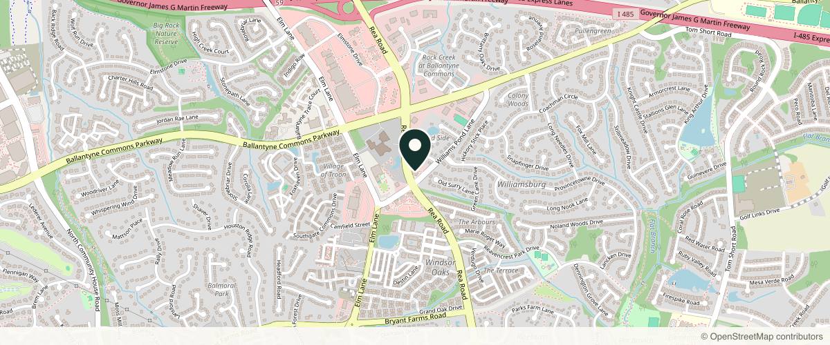 Map showing the exact location of The Modern Aesthetic at 7940 Williams Pond Ln #250, Charlotte, NC 28277, USA