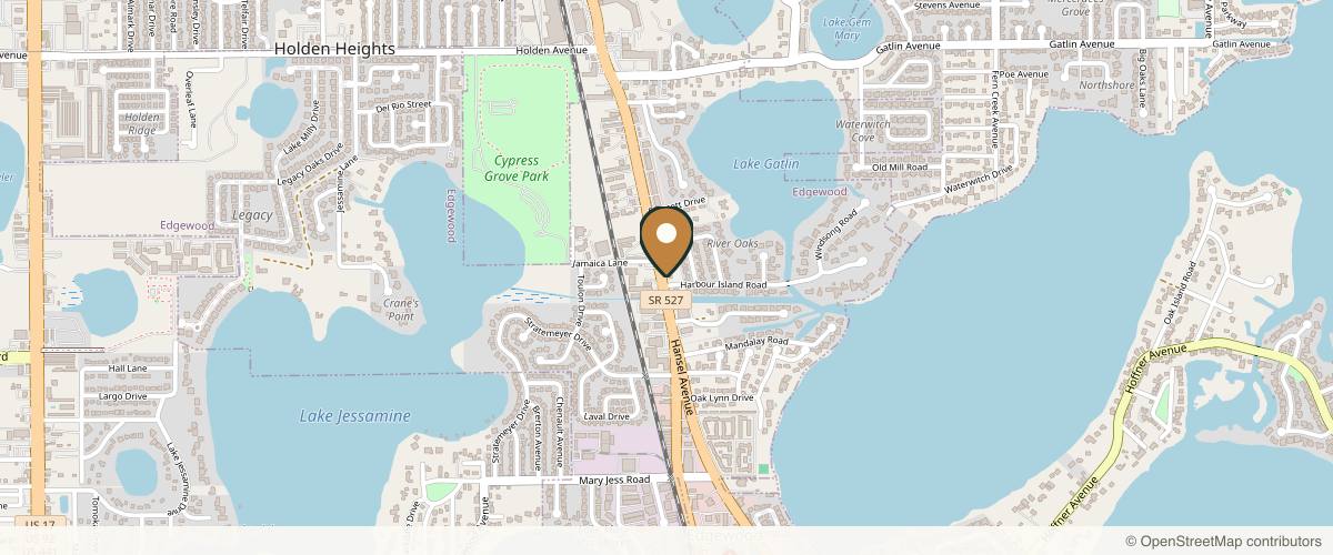 Map showing the exact location of The Phoenix Clinique at 5105 S Orange Ave, Orlando, FL 32809, USA