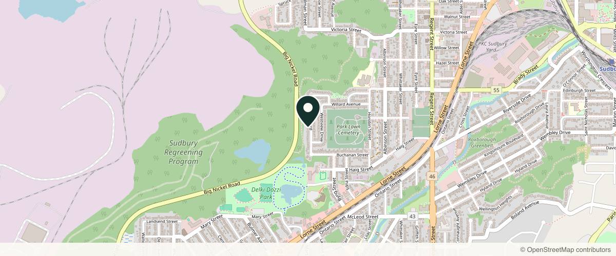 Map showing the exact location of The Pink Syringe – Nurse Injector & Medical Aesthetics Sudbury at 425 Sandra Blvd, Greater Sudbury, ON P3C 3K8, Canada