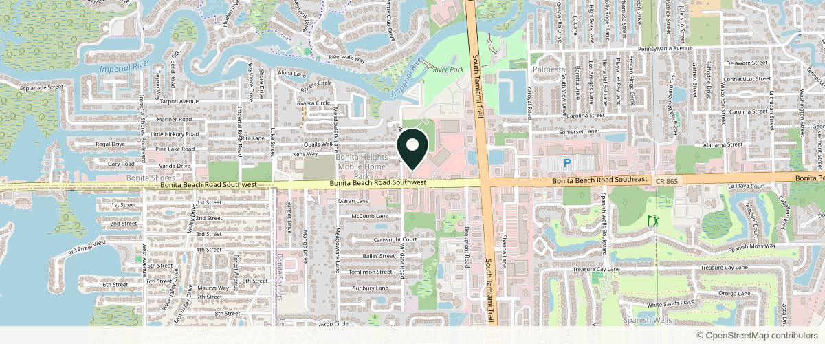 Map showing the exact location of The Rolling Stone MedSpa at 3300 Bonita Beach Rd SW #108, Bonita Springs, FL 34134, USA