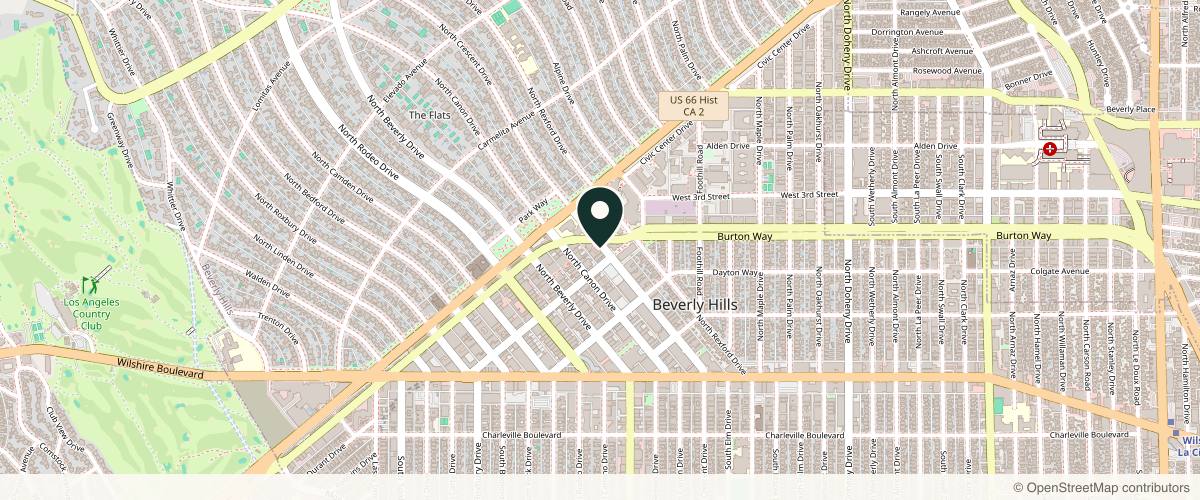 Map showing the exact location of The Roxbury Institute Dermatology at 415 N Crescent Dr #320, Beverly Hills, CA 90210
