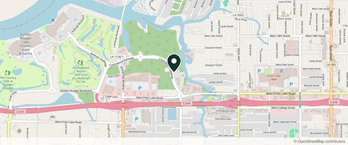 Map showing the exact location of The Sculptry at 3093 Contraband Pkwy Suite 125, Lake Charles, LA 70601, USA