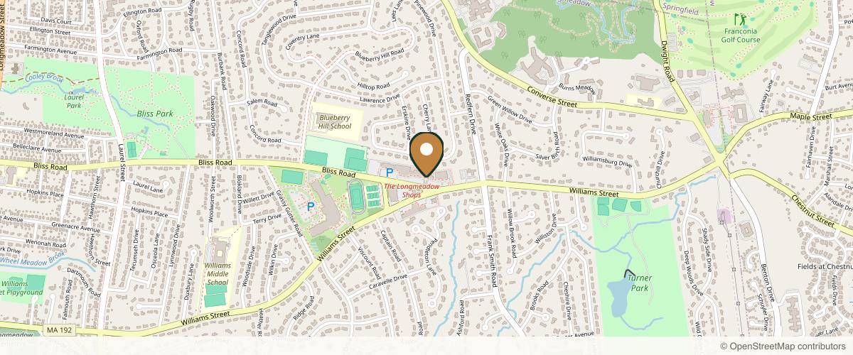 Map showing the exact location of The Shot Shop at 722 Bliss Rd, Longmeadow, MA 01106, USA