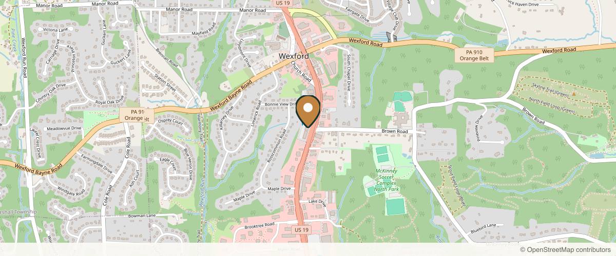 Map showing the exact location of The Skin Center at 11279 Perry Hwy #314, Wexford, PA 15090, USA