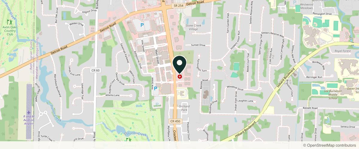 Map showing the exact location of The Skin Center at 2209 Crocker Rd Spc B, Westlake, OH 44145, USA