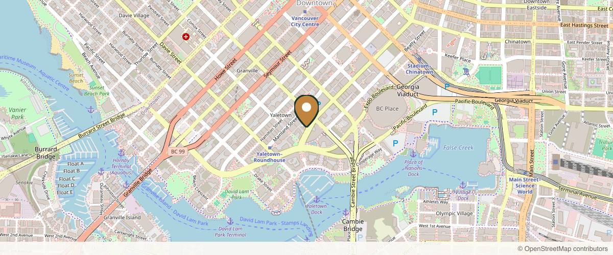 Map showing the exact location of The Skin Girls at 1057 Cambie St., Vancouver, BC V6B 5L7, Canada