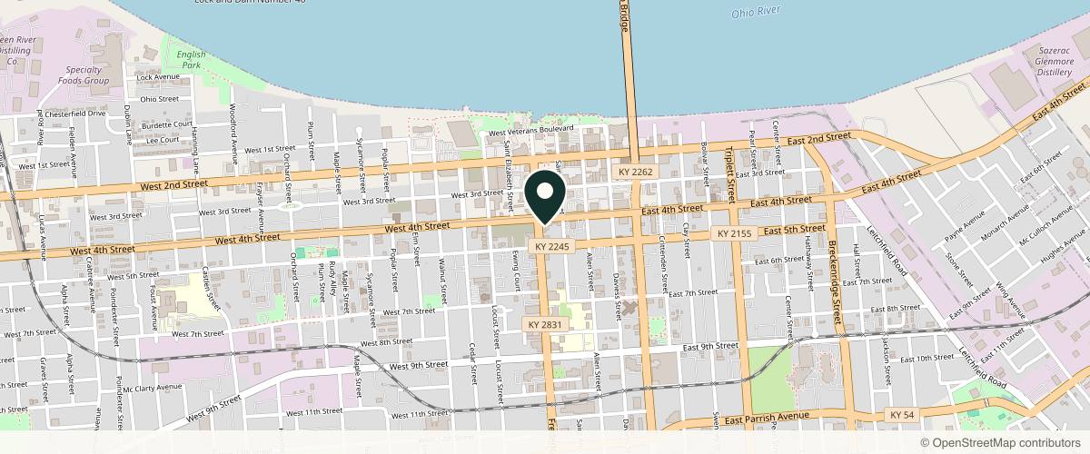Map showing the exact location of The Skin Lab at 401 Frederica St Building B, Suite 102, Owensboro, KY 42301, USA